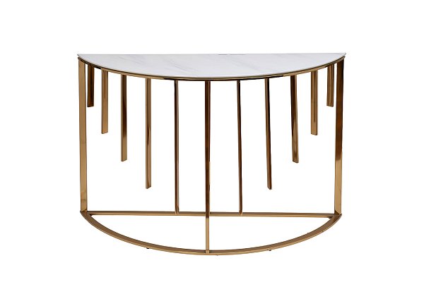 Консоль приставная мраморное стекло/золото Garda Decor GY-00003