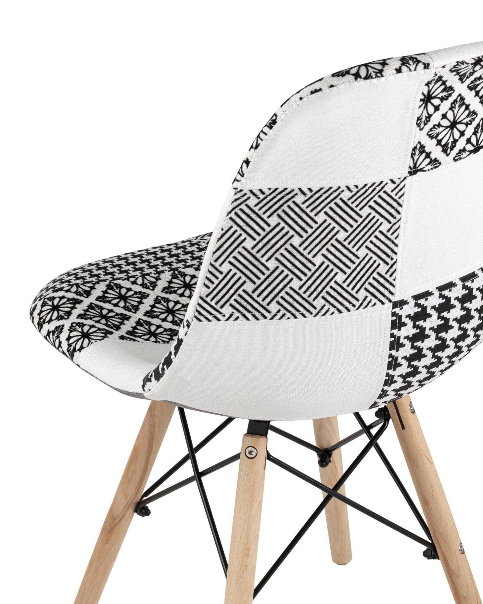 Стул DSW пэчворк черно-белый Stool Group