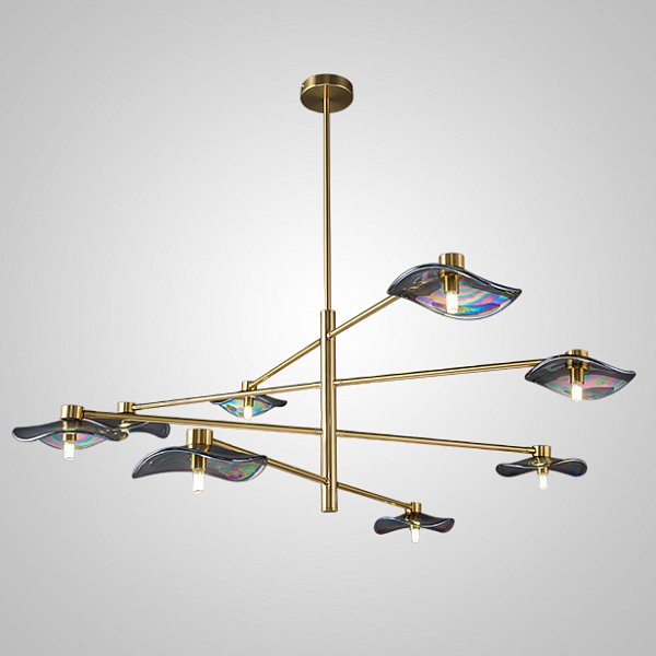Потолочная люстра MILIAN CH L8 Brass Cognac by ImperiumLoft