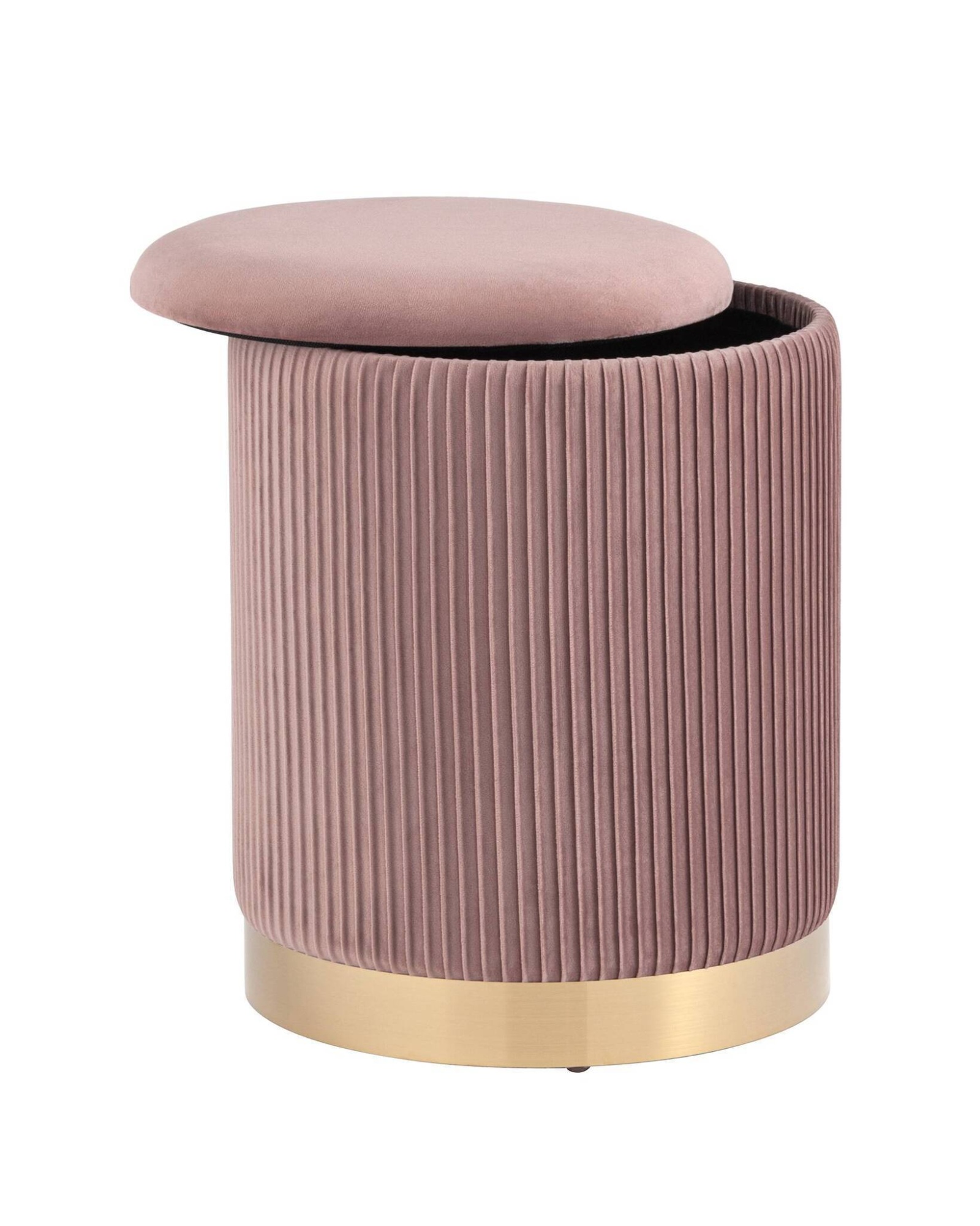 Пуф Шарлотта с ящиком велюр розовый Stool Group