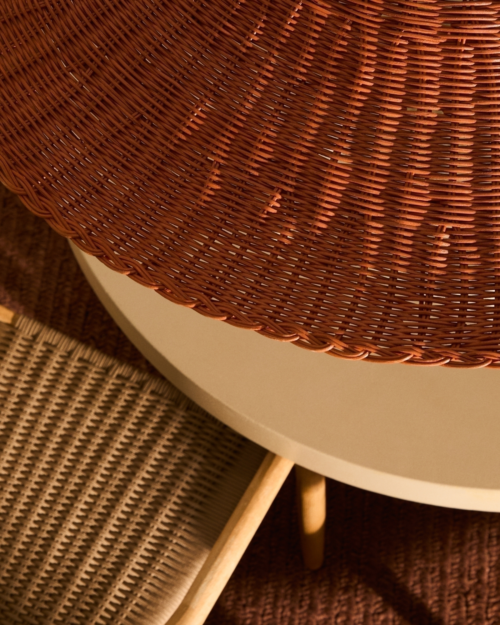 Bladia Абажур из ротанга с терракотовой отделкой Ø90 см La Forma (ex Julia Grup)