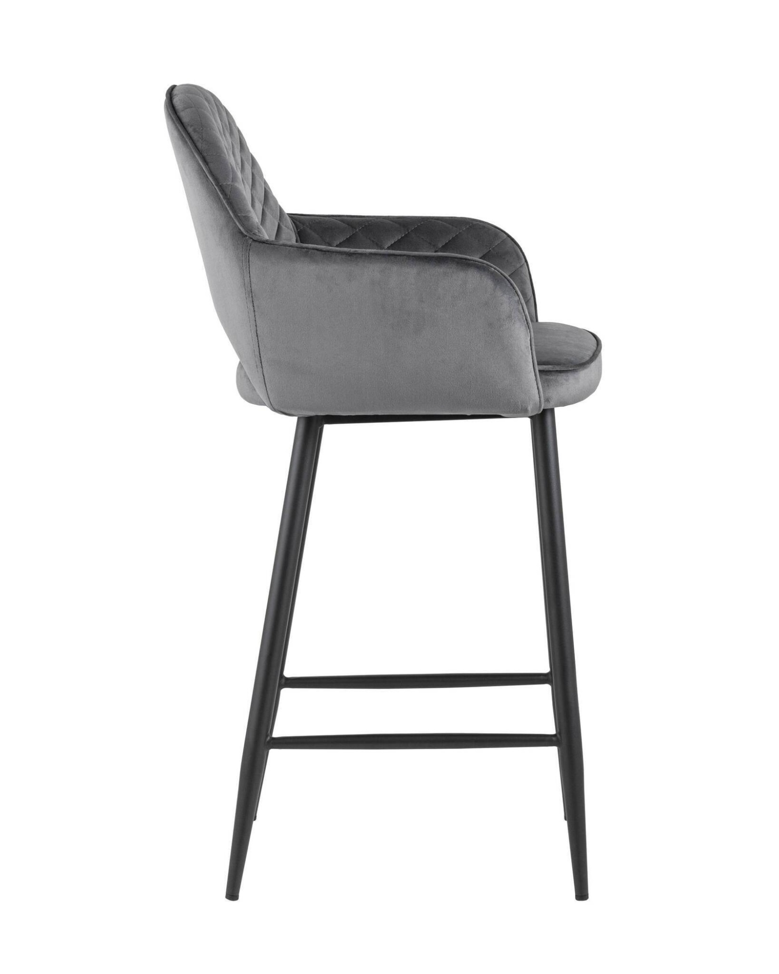 Стул полубарный Венера диамант велюр серый Stool Group