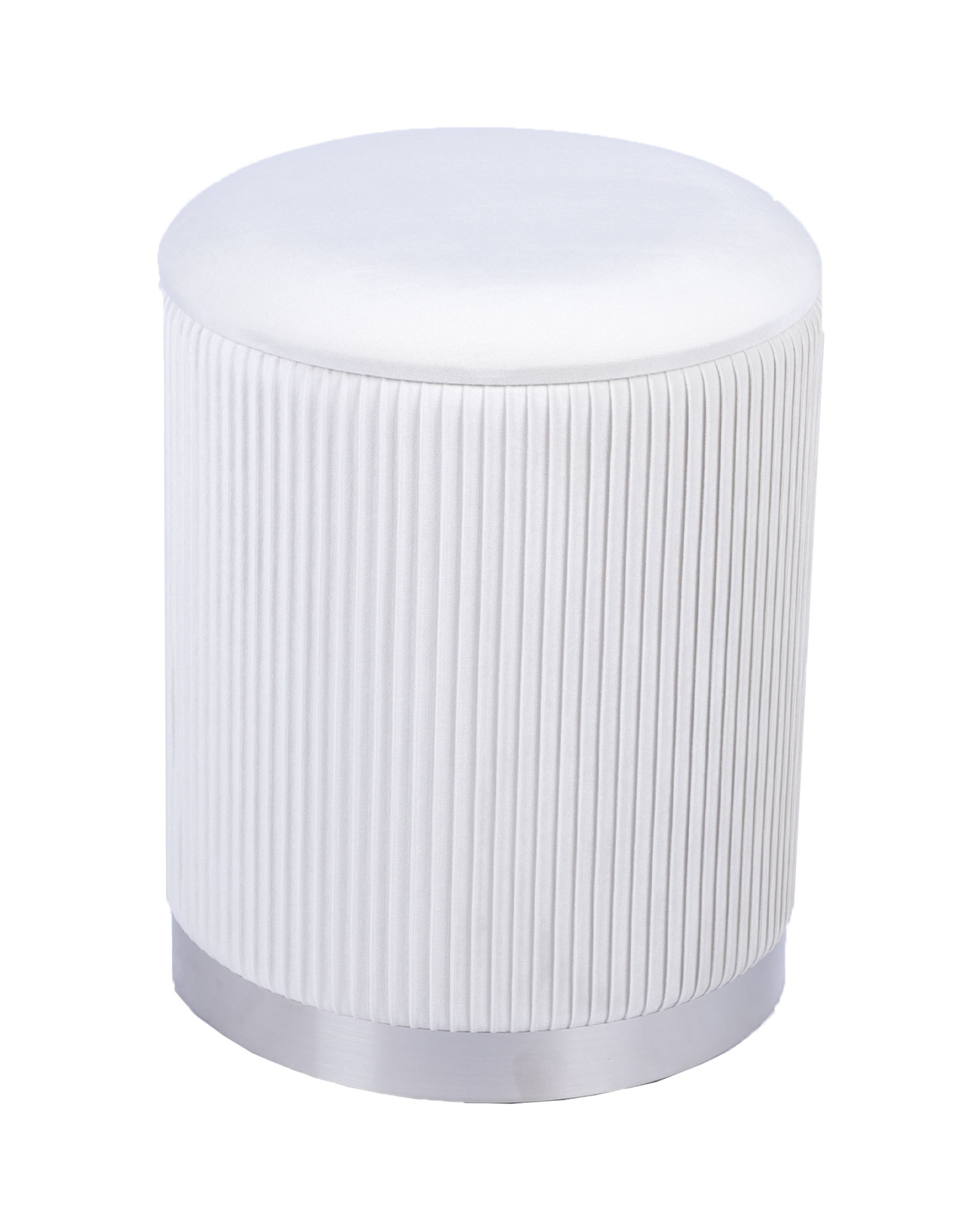 Пуф Шарлотта с ящиком серебро велюр бежевый Stool Group