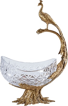 Чаша съемная на бронзовом павлине Glasar HGL378/GLASS
