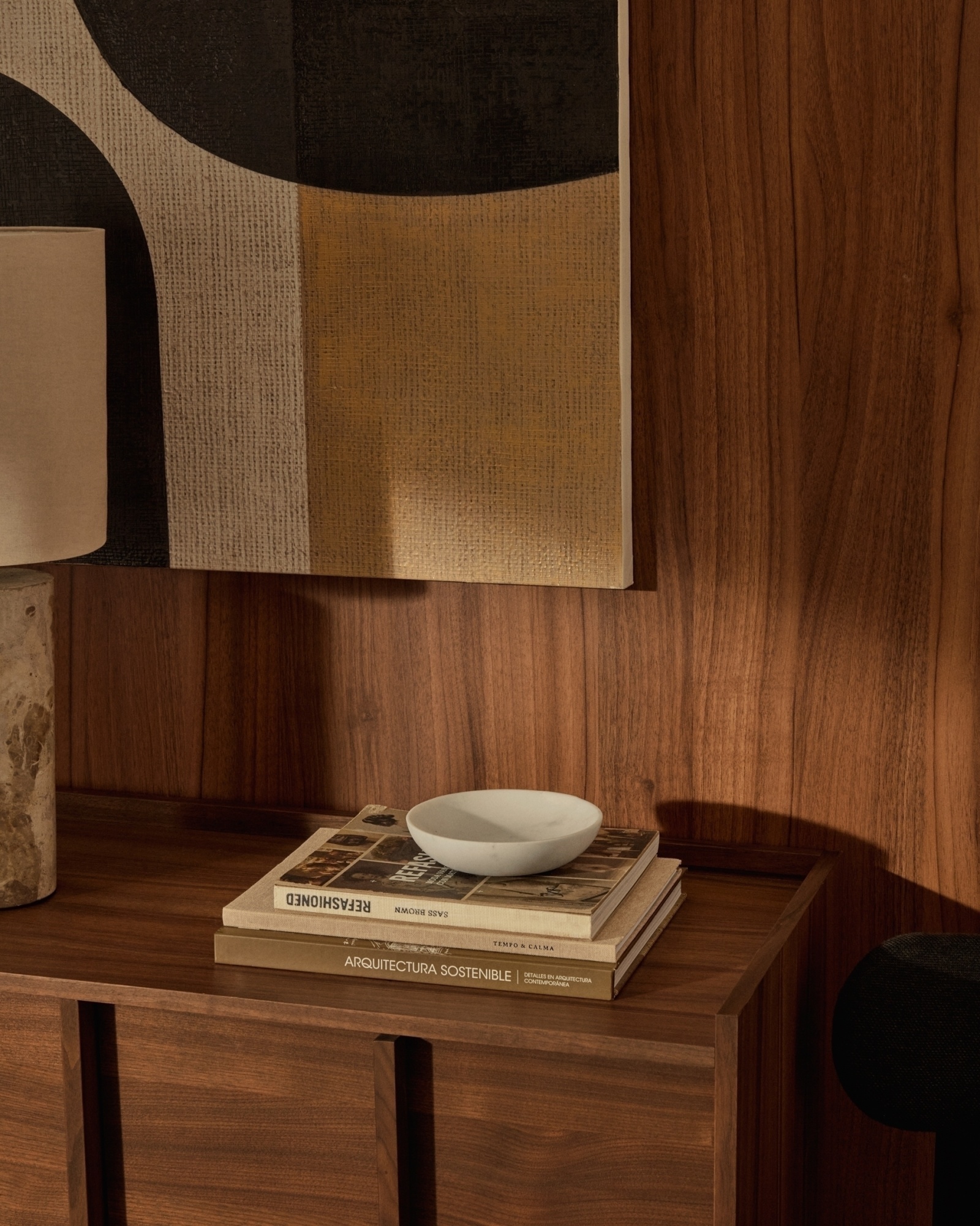 Onix Подставка под телевизор с ореховым шпоном в темной отделке, 200 x 45 см La Forma (ex Julia Grup)