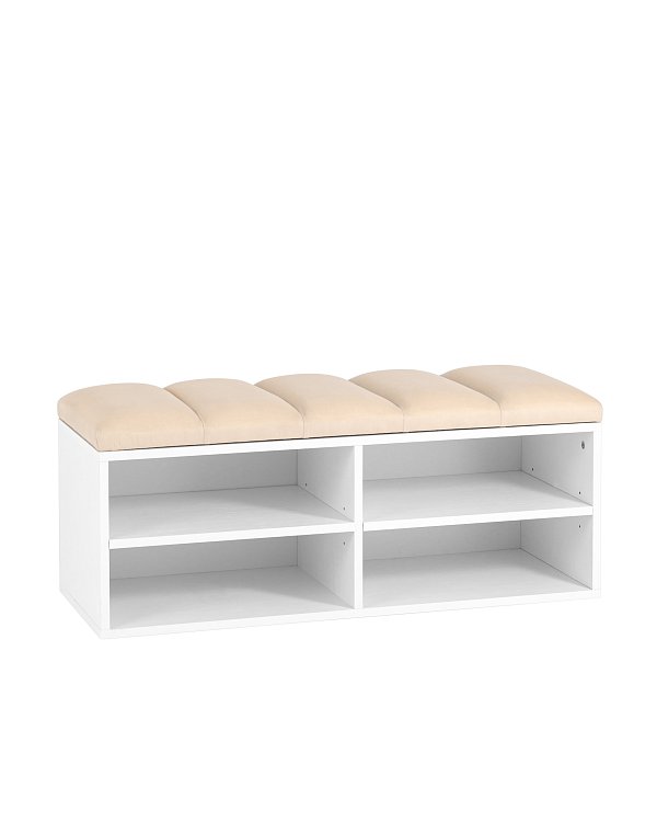 Обувница Хольст 2 белая велюр бежевый Stool Group
