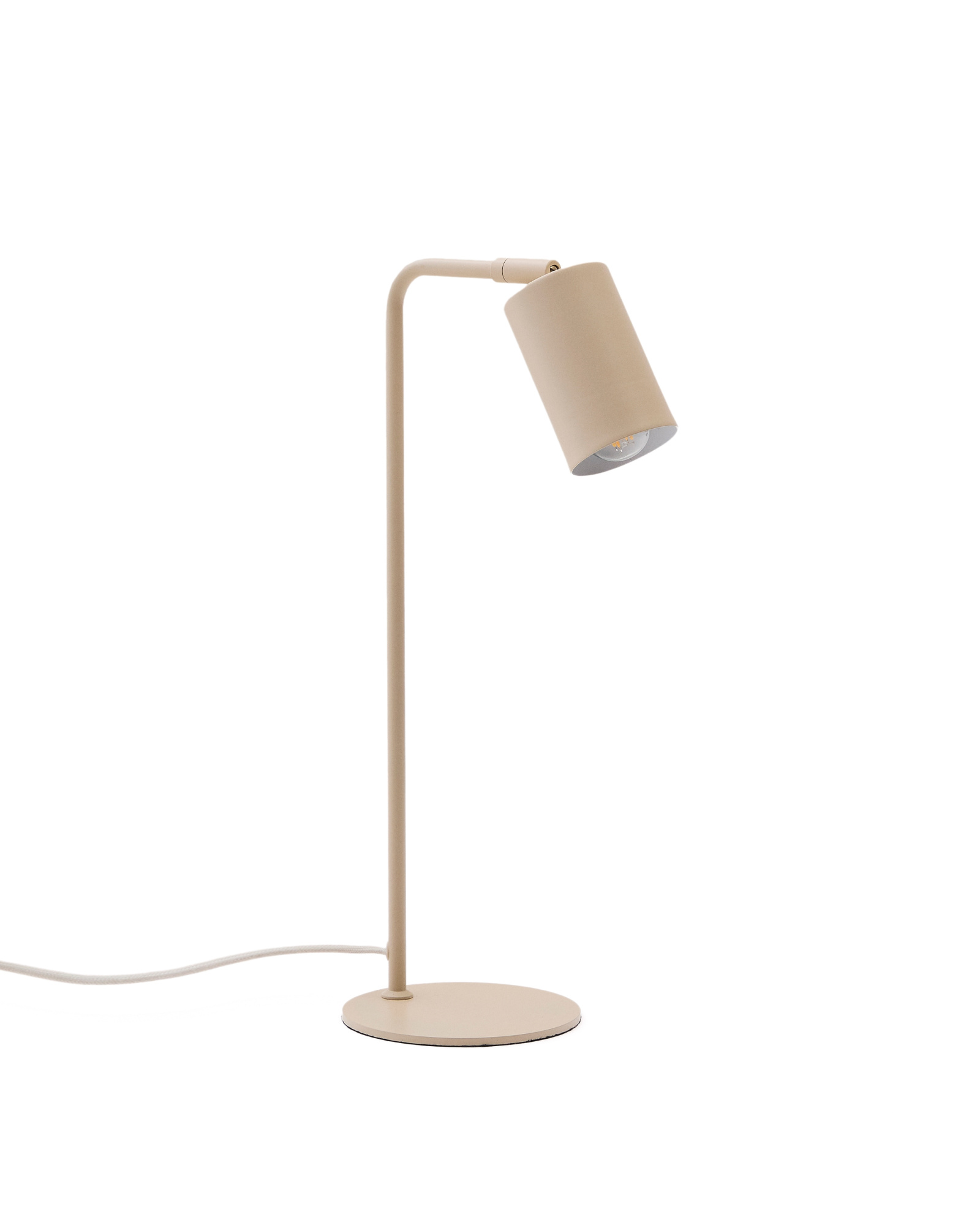 Настольная лампа Manie из металла с бежевой текстурированной отделкой La Forma (ex Julia Grup)