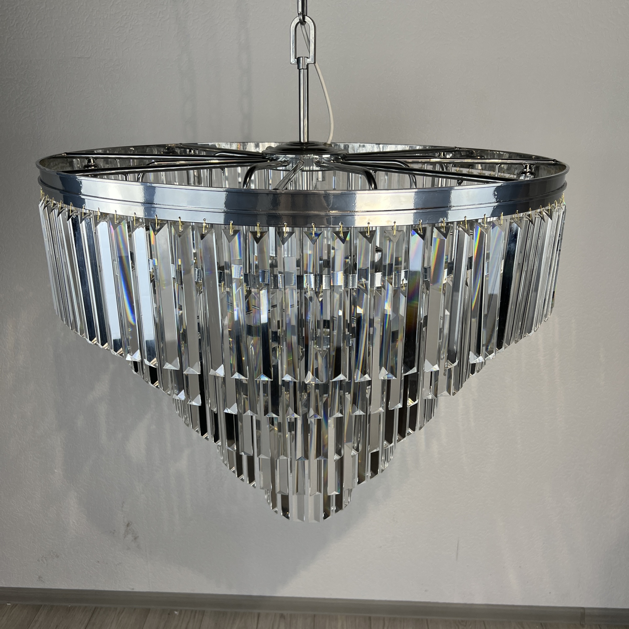 Люстра Rh 1920S Odeon Clear Glass Fringe Chandelier D80 Chrome By Imperiumloft