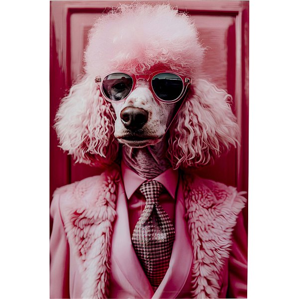 Картина стеклянная Pink Poodle 80x120cm KARE 57672