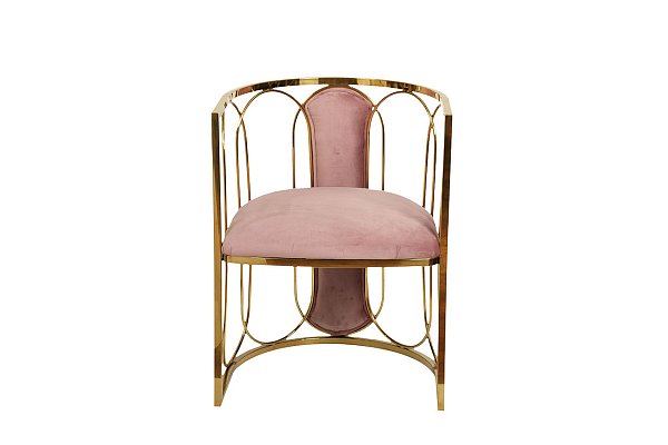 Стул велюровый розовый/золото Garda Decor GY-DC8352GOLD-PK