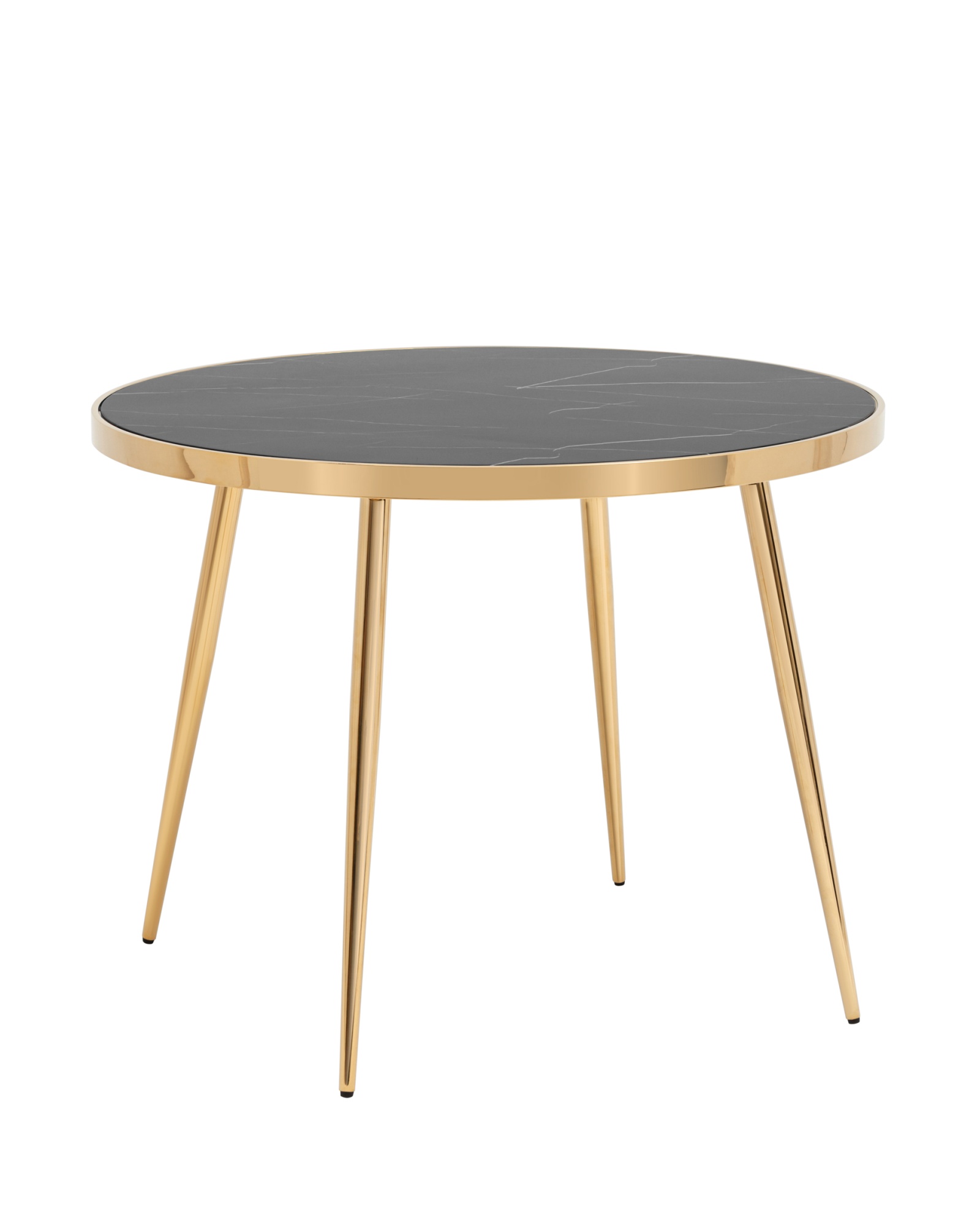 Стол обеденный Гелиос 100*100 стекло черный мрамор сталь золото Stool Group