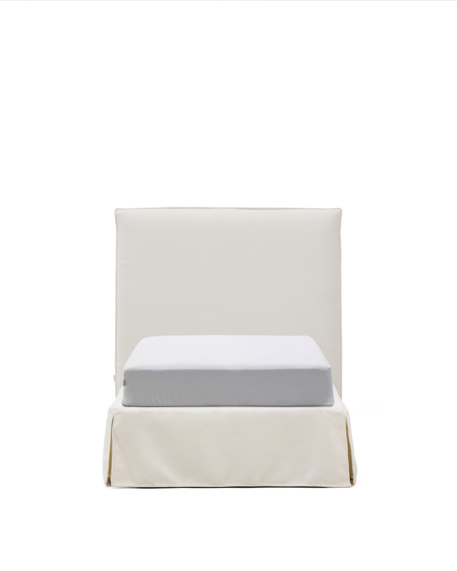 Кровать Jaira из белого шенилла со съемным чехлом для матраса 90x200 La Forma 447721