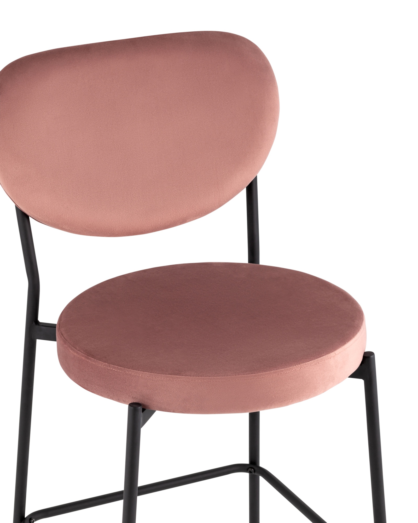 Стул полубарный Барбара NEW велюр пыльно-розовый Stool Group