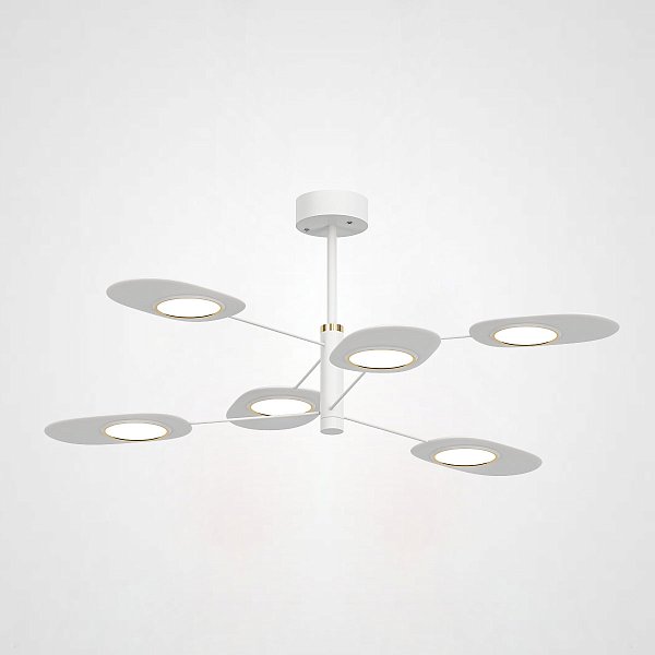Люстра на штанге INGEL D90 6 lamps White by ImperiumLoft