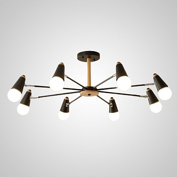 Потолочная люстра ROTARY L8 Black by ImperiumLoft