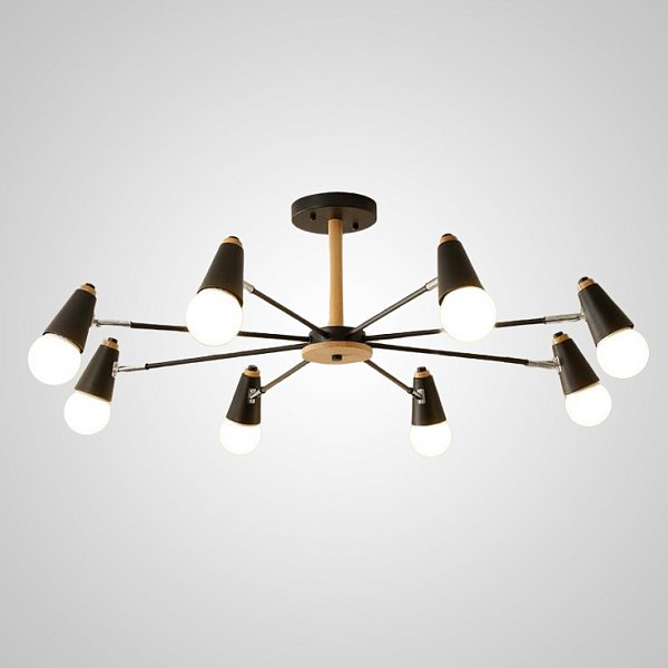 Потолочная люстра ROTARY L8 Black by ImperiumLoft