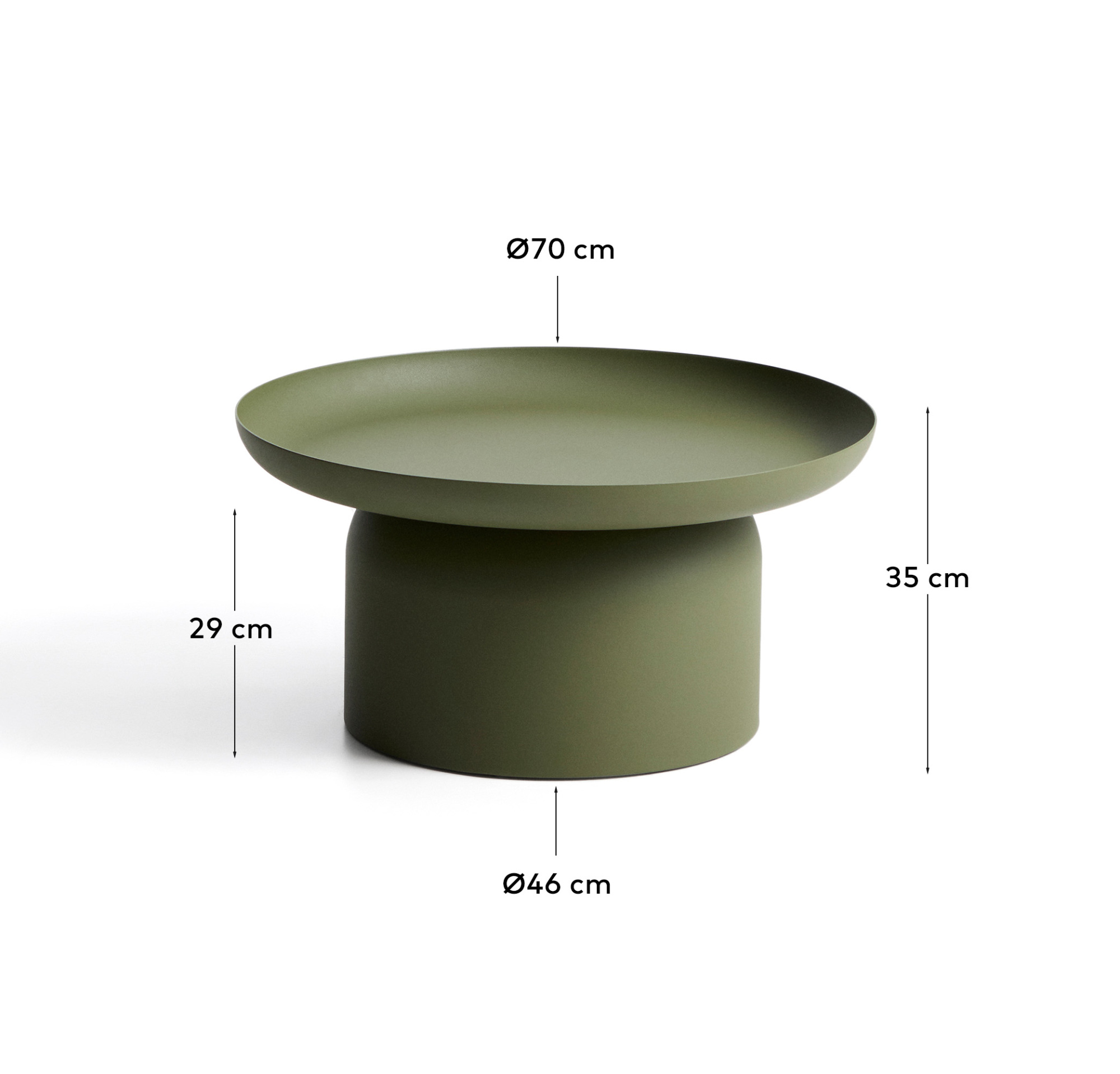 Уличный столик Arcola из зеленого алюминия, диаметр 70 см La Forma 482183