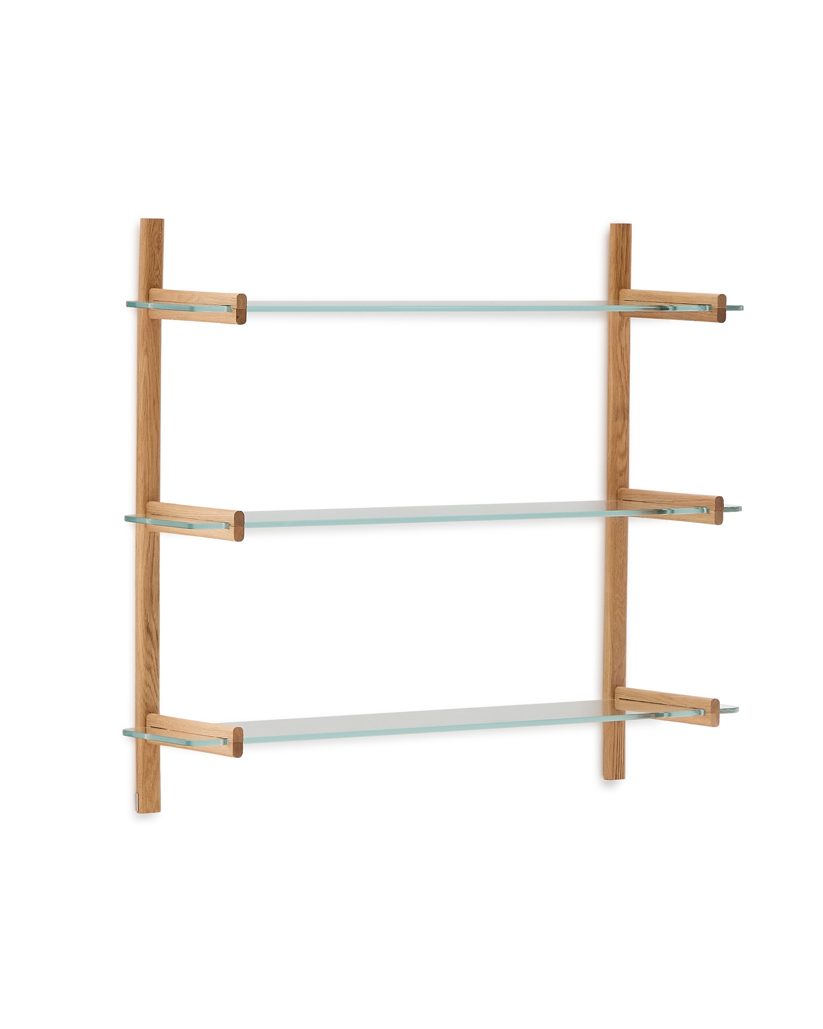 Модульная полка Sitra 3 стеклянные полки и каркас из массива дуба 110 см La Forma (ex Julia Grup)