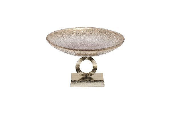 Чаша стеклянная на металлическом основании золотистая Garda Decor 71PN-3534