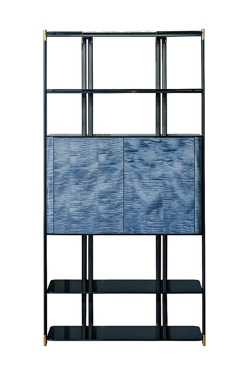 Стеллаж Chivaz с полками из черного стекла Garda Decor 58DB-SH20023A