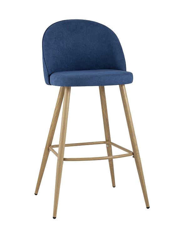 Стул барный Лион синий шенилл Stool Group