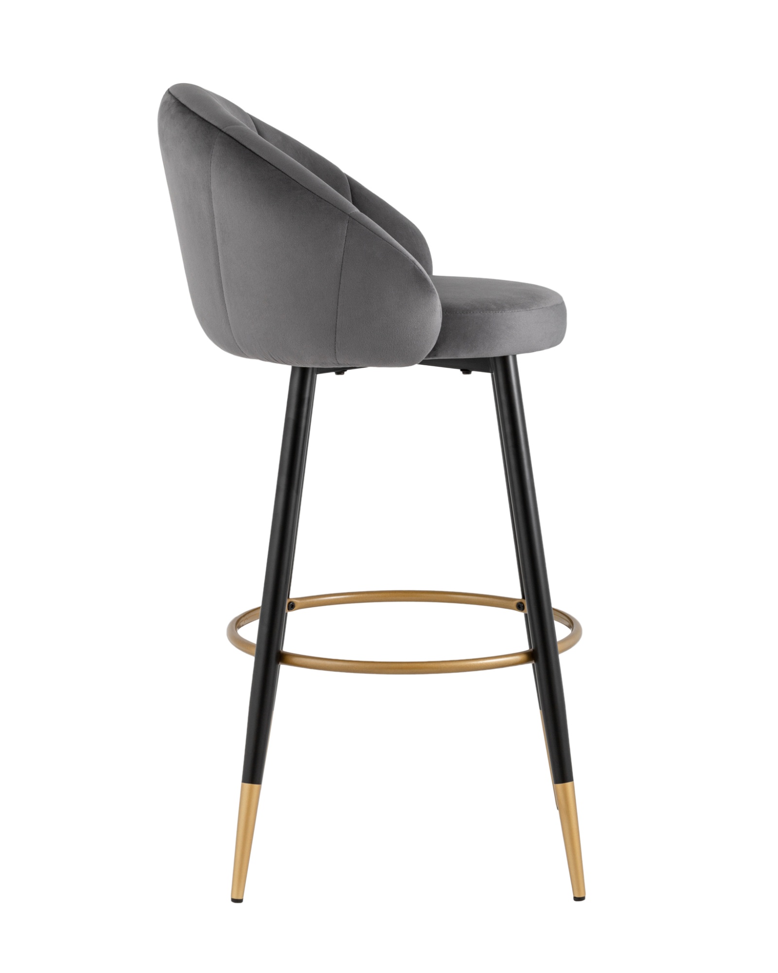 Стул барный Наоми велюр серый Stool Group