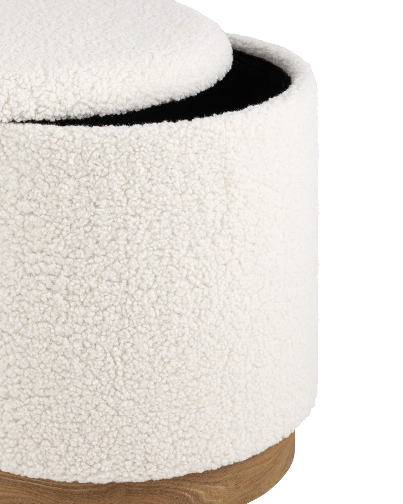 Пуф с ящиком Долли L тедди белый Stool Group