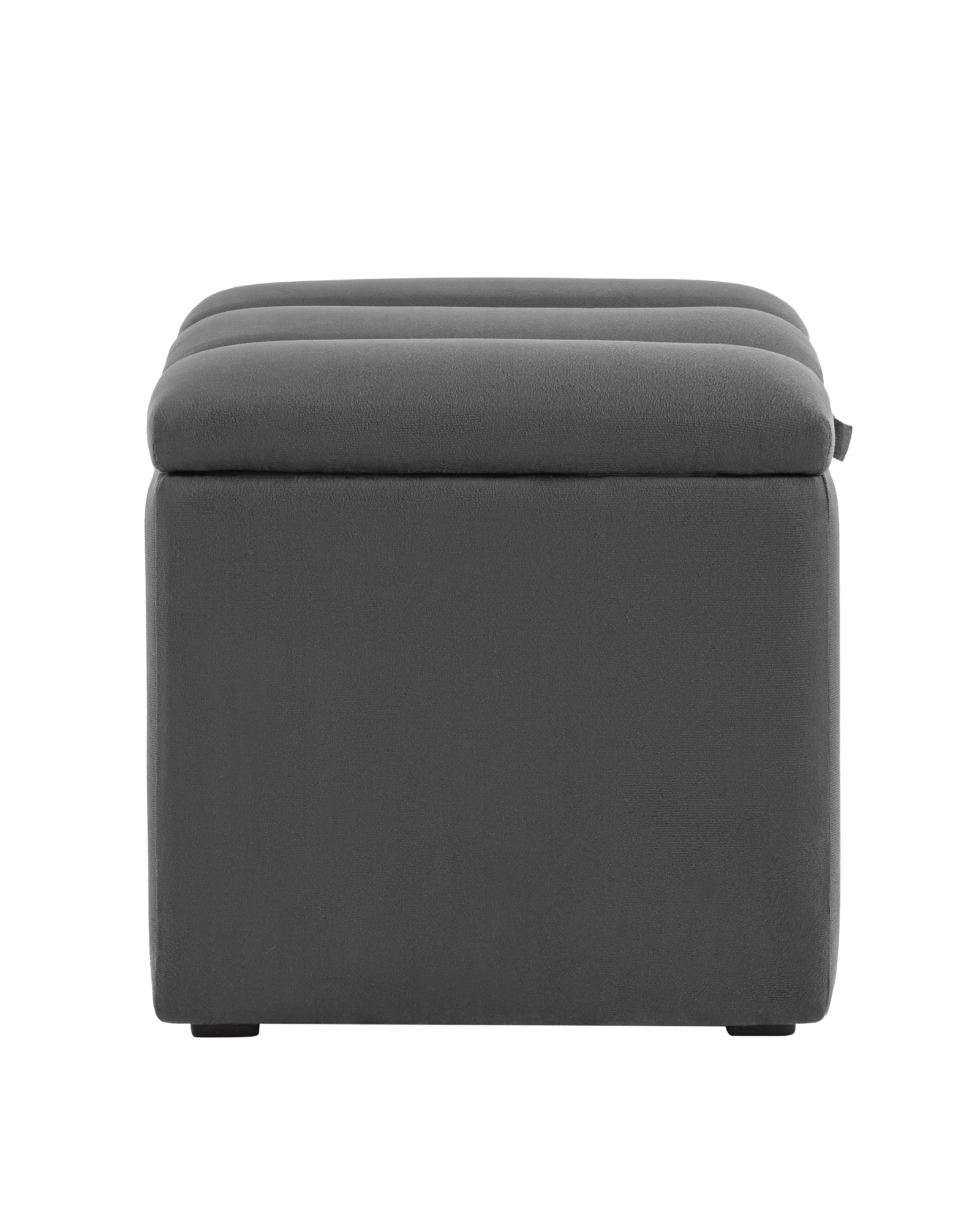 Пуф с крышкой Нильсон велюр тёмно-серый Stool Group