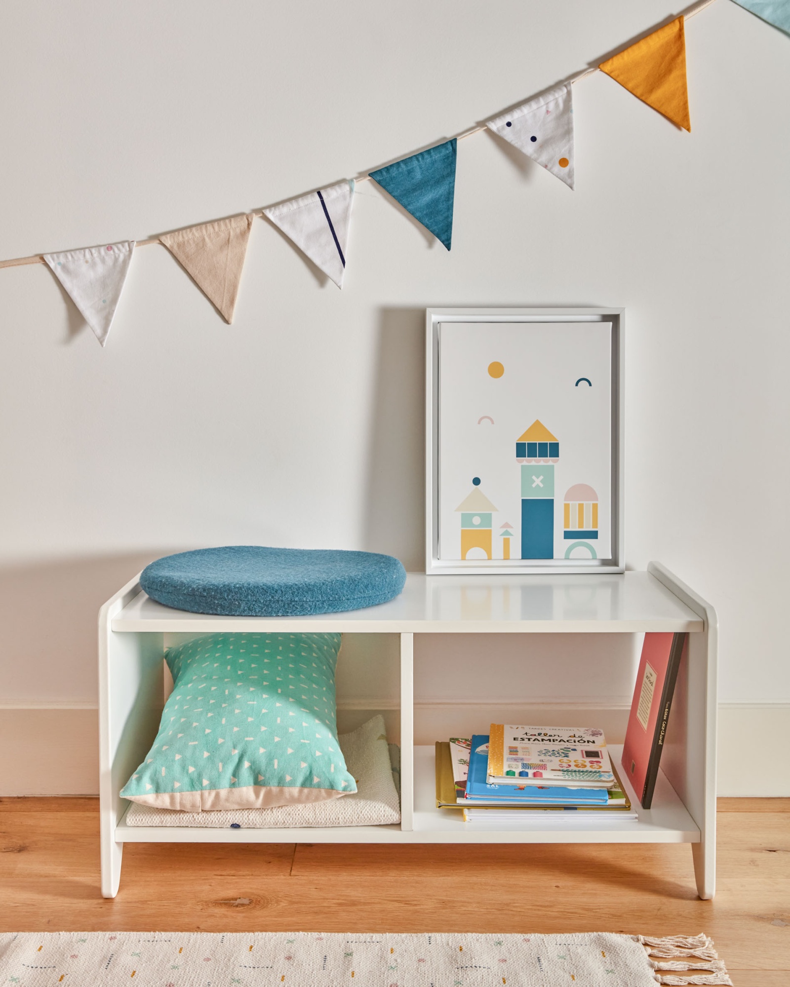 Чехол для подушки Zale 100% хлопок бирюзовый с белыми треугольниками 30 x 50 cm La Forma (ex Julia Grup)