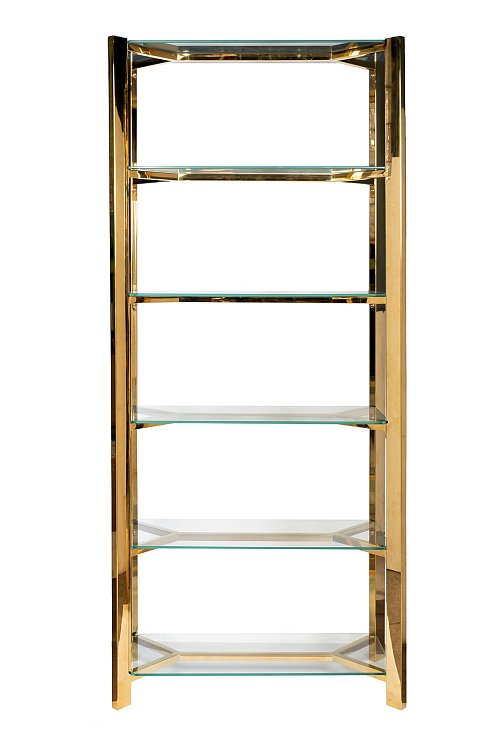 Стеллаж прозрачное стекло/золото Garda Decor GY-08728