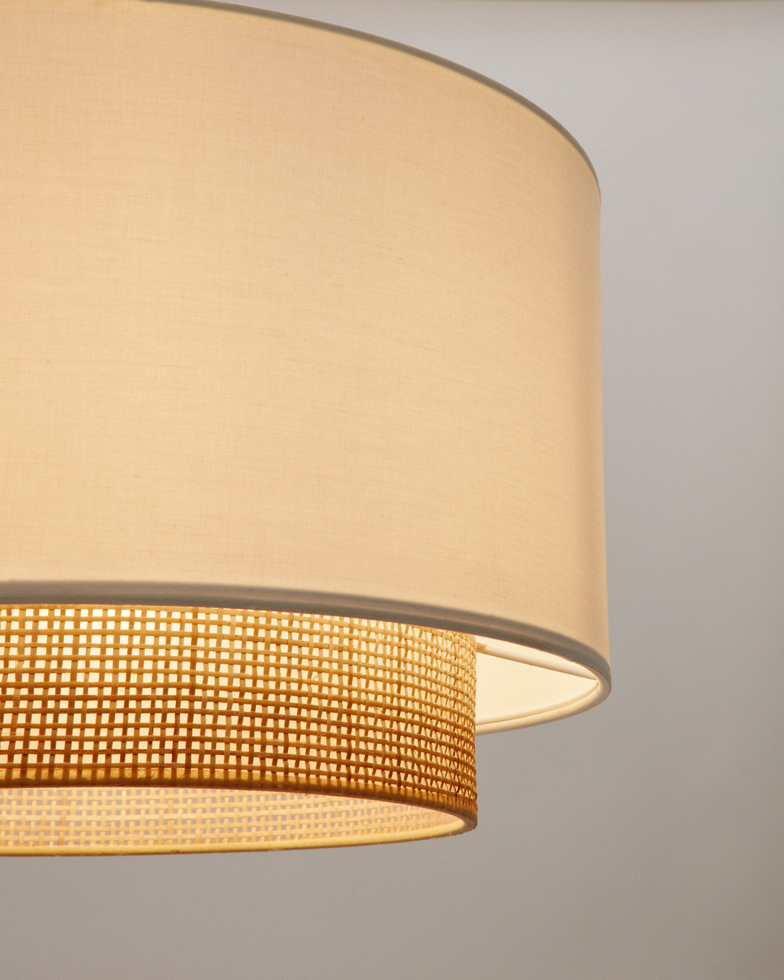 Бамбуковый потолочный плафон Erna с натуральной белой отделкой Ø 40 см La Forma (ex Julia Grup)