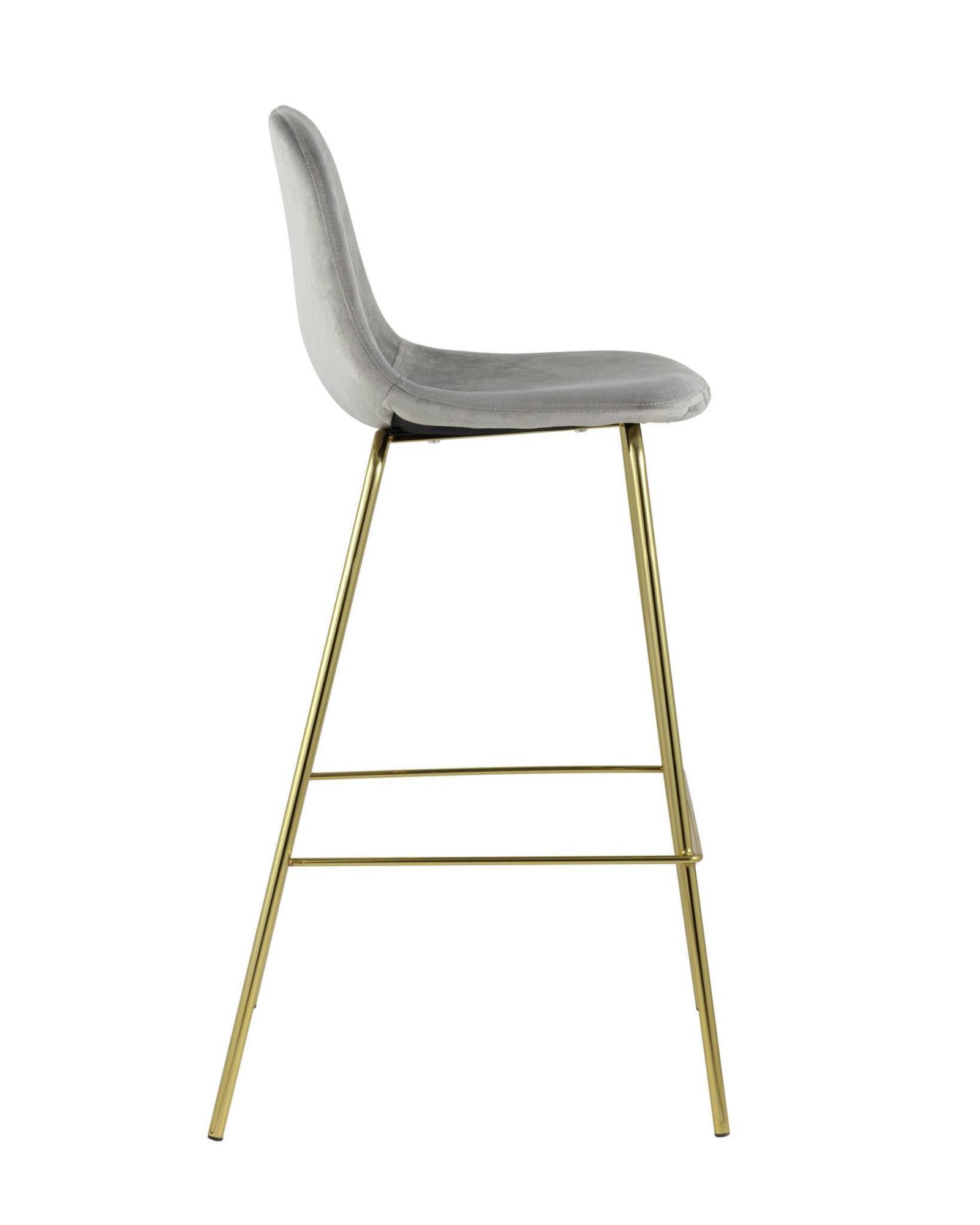 Стул барный Валенсия велюр серый золотые ножки Stool Group