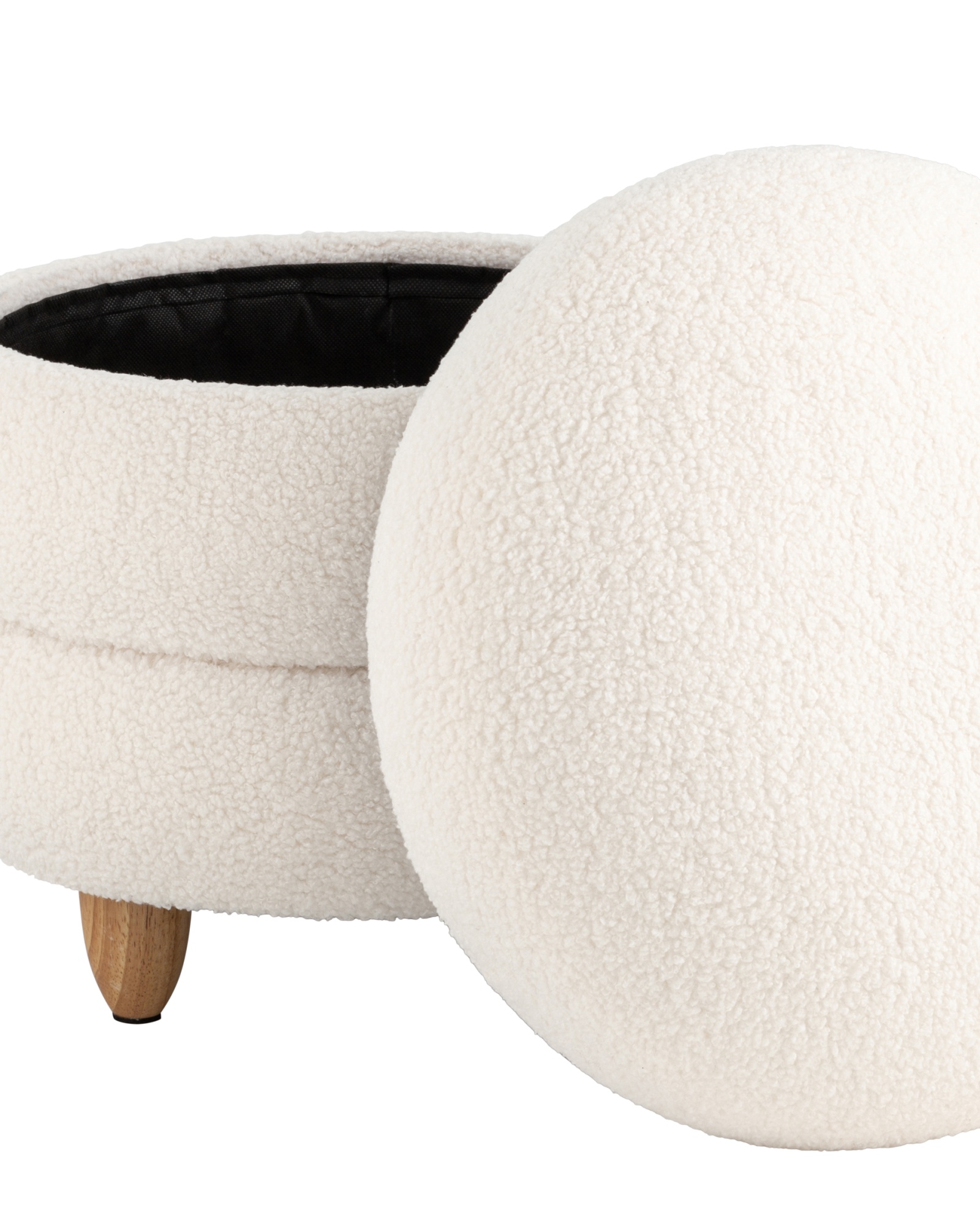 Пуф с ящиком Винни L тедди белый Stool Group