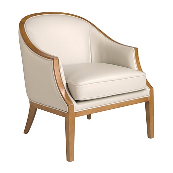 Кресло 5127/A856-T541011 из светло-серой кожи Angel Cerda