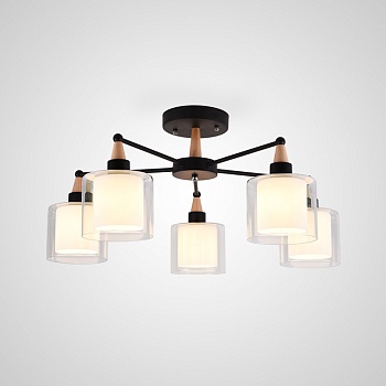 Люстра на штанге RICE D60 Black by ImperiumLoft