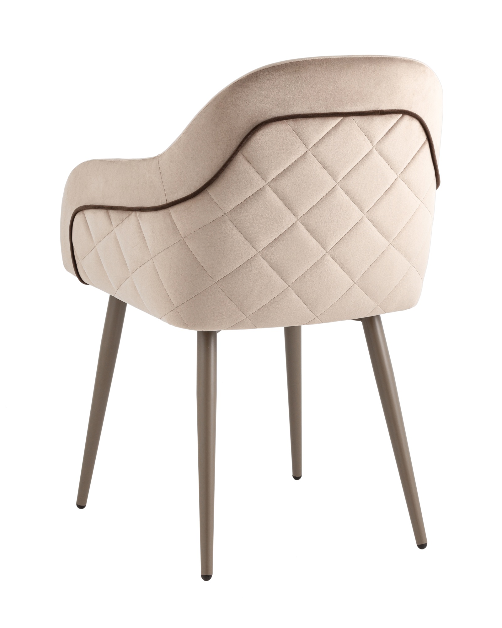 Стул Новел New велюр серо-коричневый, ножки бежево-серые Stool Group