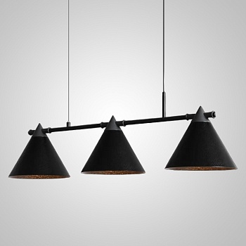 Подвесной реечный светильник CONE 4 Black by ImperiumLoft