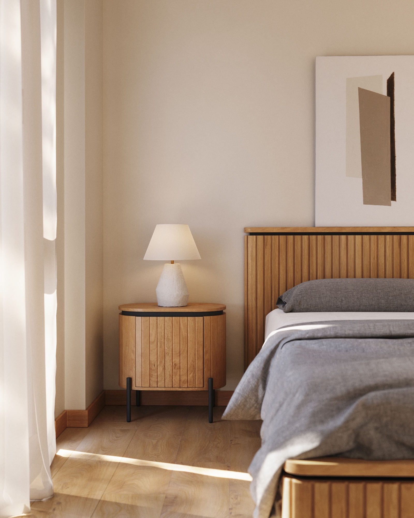 Licia Прикроватная тумбочка из дерева манго с натуральной отделкой 55 x 55 с La Forma (ex Julia Grup)