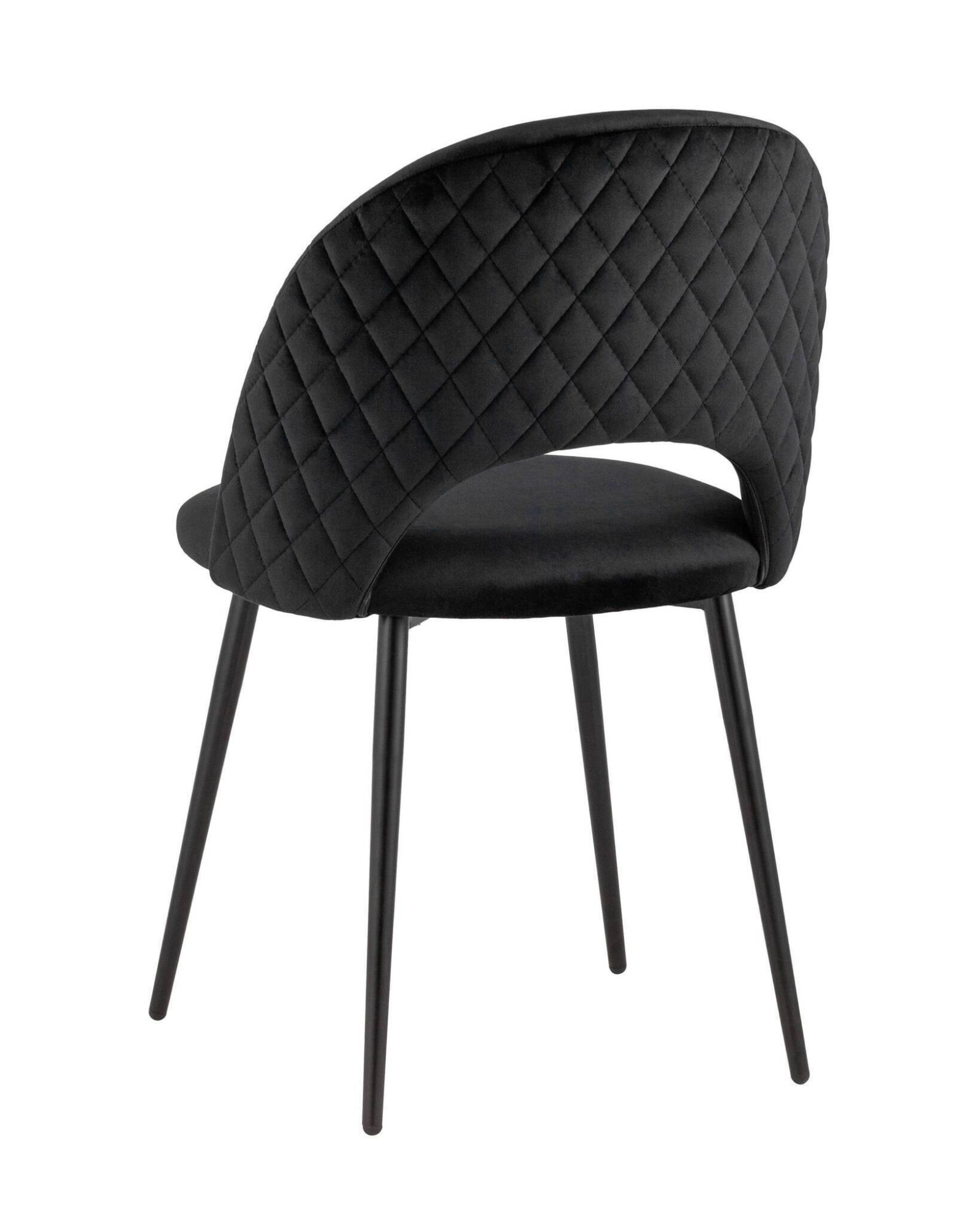 Стул Меган велюр с ромбами черный Stool Group