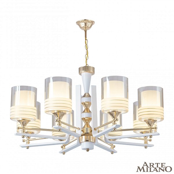 Люстра подвесная с плафонами 306087/8 Wh/Gd Arte Milano
