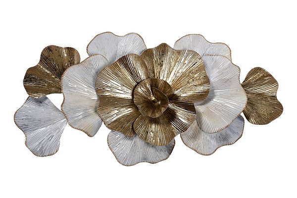 Декор настенный "Цветы" бело-золотой Garda Decor 37SM-0659