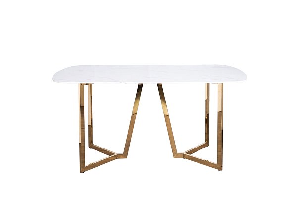 Стол обеденный белый/золото Garda Decor 47ED-20501
