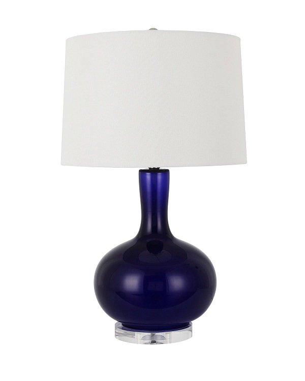 Тёмно-синяя настольная лампа Эверли Louvre Home P0282TB