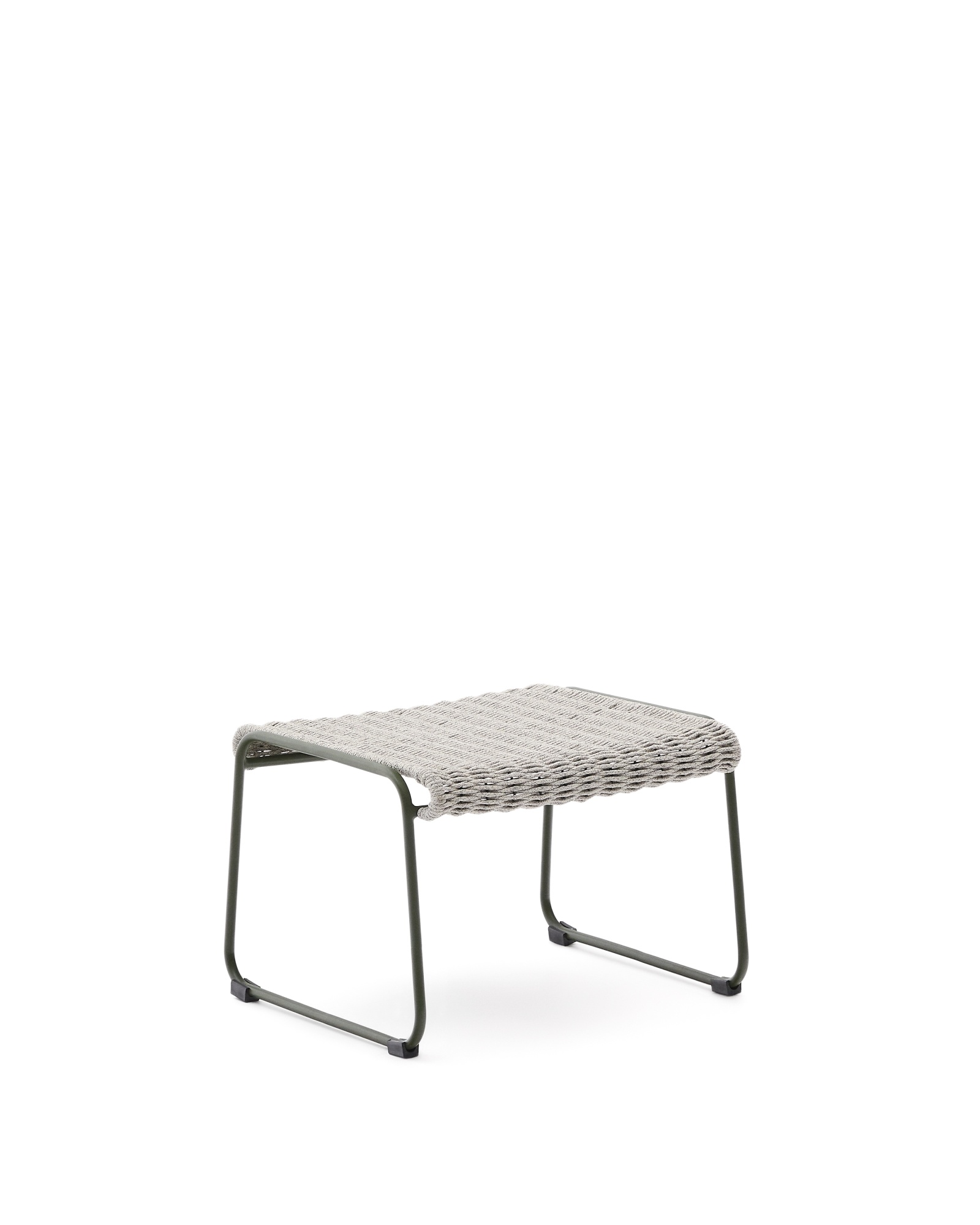 Подставка для ног Maurina из зеленой стали и серо-бежевым шнуром La Forma (ex Julia Grup)