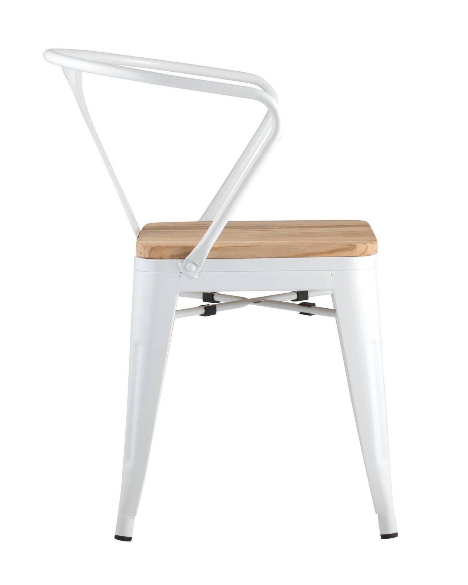Стул TOLIX ARM WOOD с подлокотниками белый Stool Group