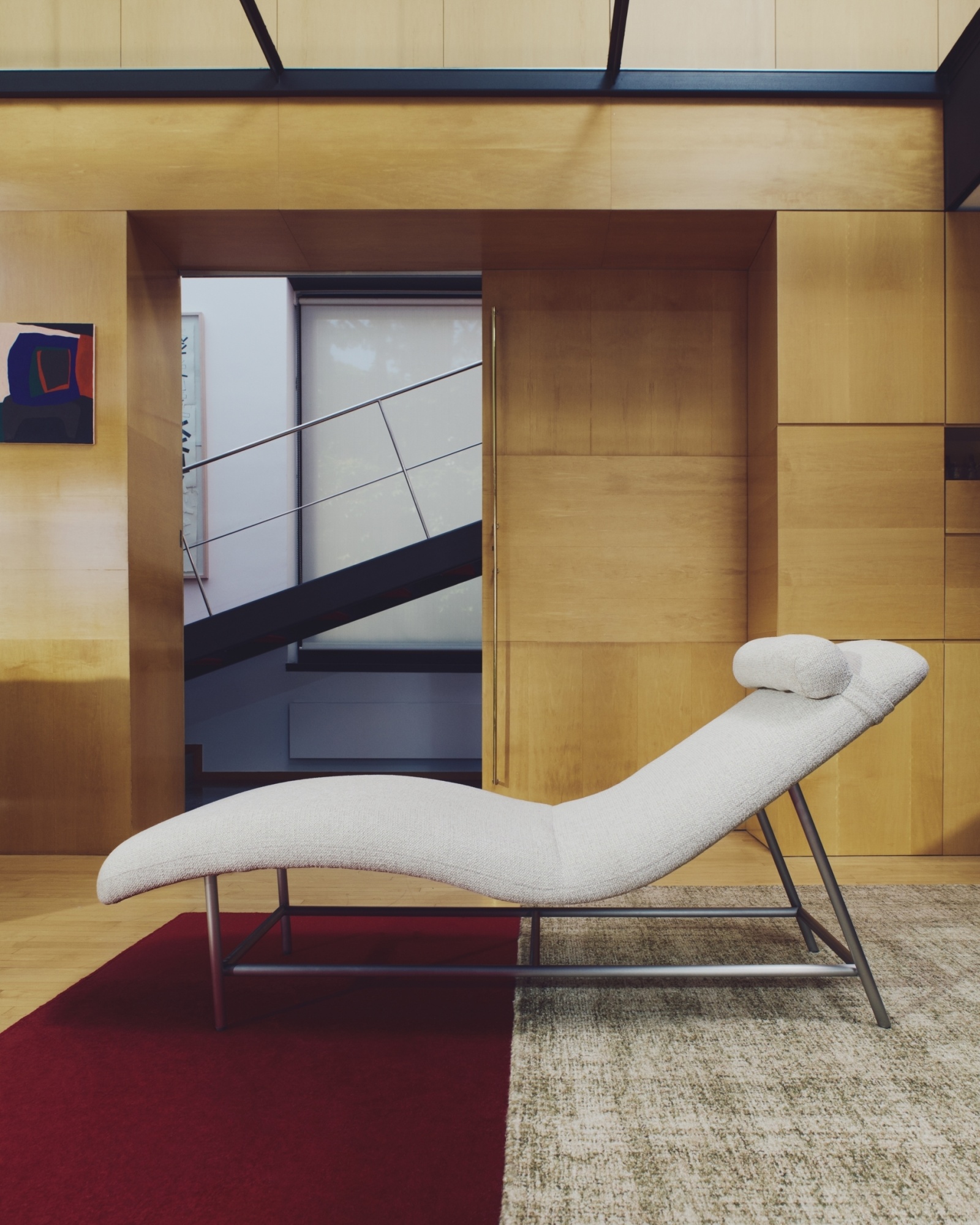 Кушетка Osla из бежевого шенилла с ножками из стали La Forma (ex Julia Grup)