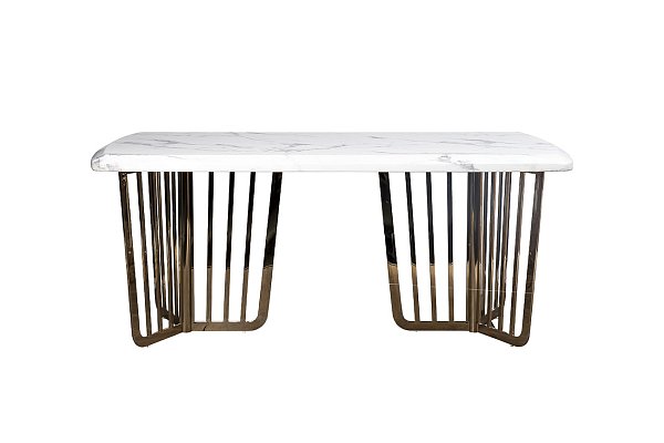 Стол обеденный белый искусственный мрамор/золото Garda Decor 33FS-1800STOL/OB