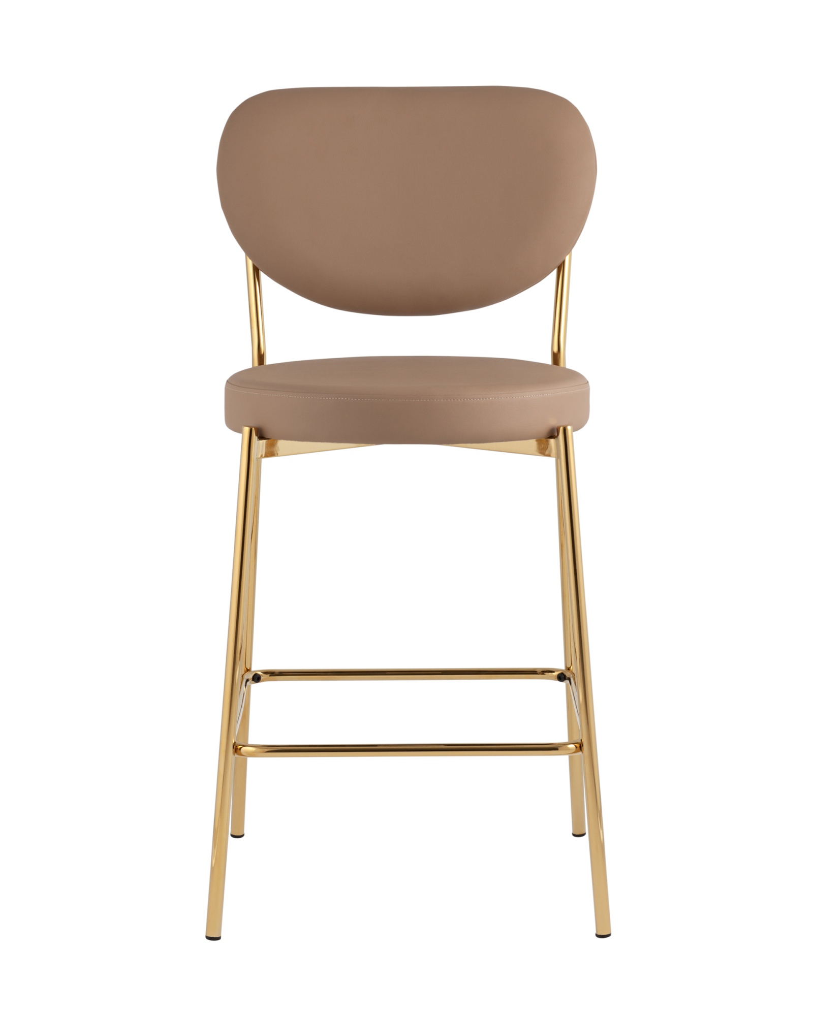 Стул полубарный Барбара NEW экокожа бежевая золотые ножки Stool Group