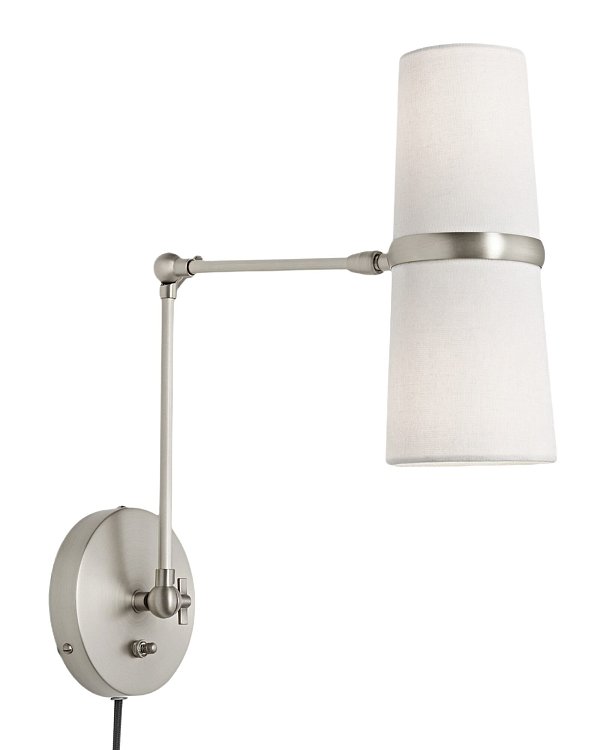 Серебряное бра Флемиш на шарнире с проводом Louvre Home JJ11114-2WB