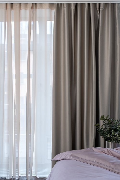 Портьера широкая без подклада блэкаут 260см бежевая Garda Decor GD-ПОРТЬЕРА260-БЛЭКАУТ283107